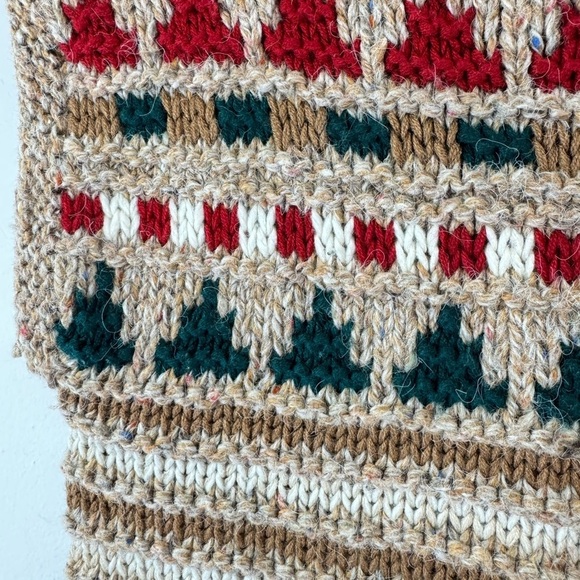 Vintage Russ Size Petite Large Tree Line Wool Blend Chunky Sweater Vest - Picture 3 of 6